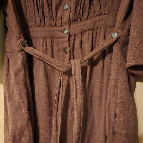 April Cornell Jane Austen Dress XXL Scarlet Brown Prairie Cottagecore Milkmaid - Picture 4 of 4